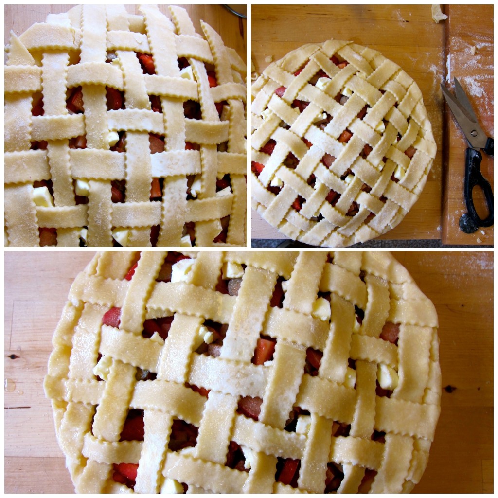 Form lattice crust by weaving pastry strips together. 